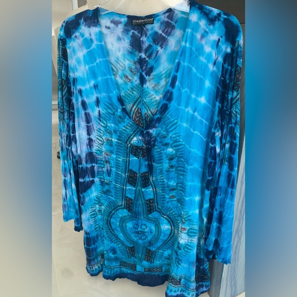 Blue Tie Dyed Tunic - Picture 1 of 2